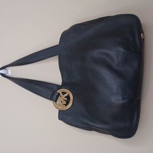 MICHAEL KORS Leather tote bag LARGE black/gold